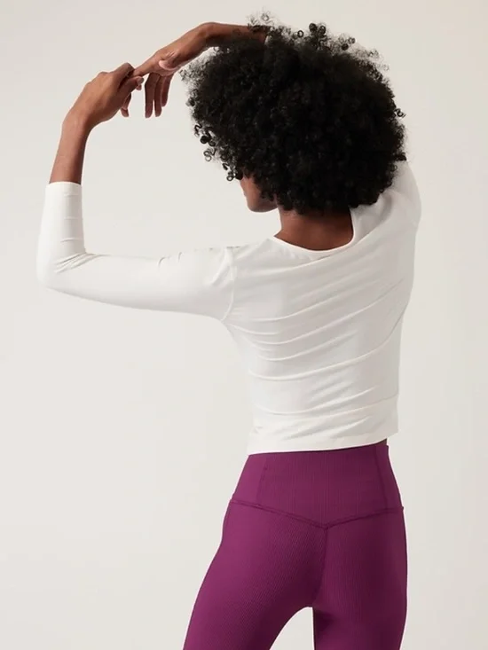 NWT Athleta Shanti Scoop Top - White Sz M - Picture 2 of 6